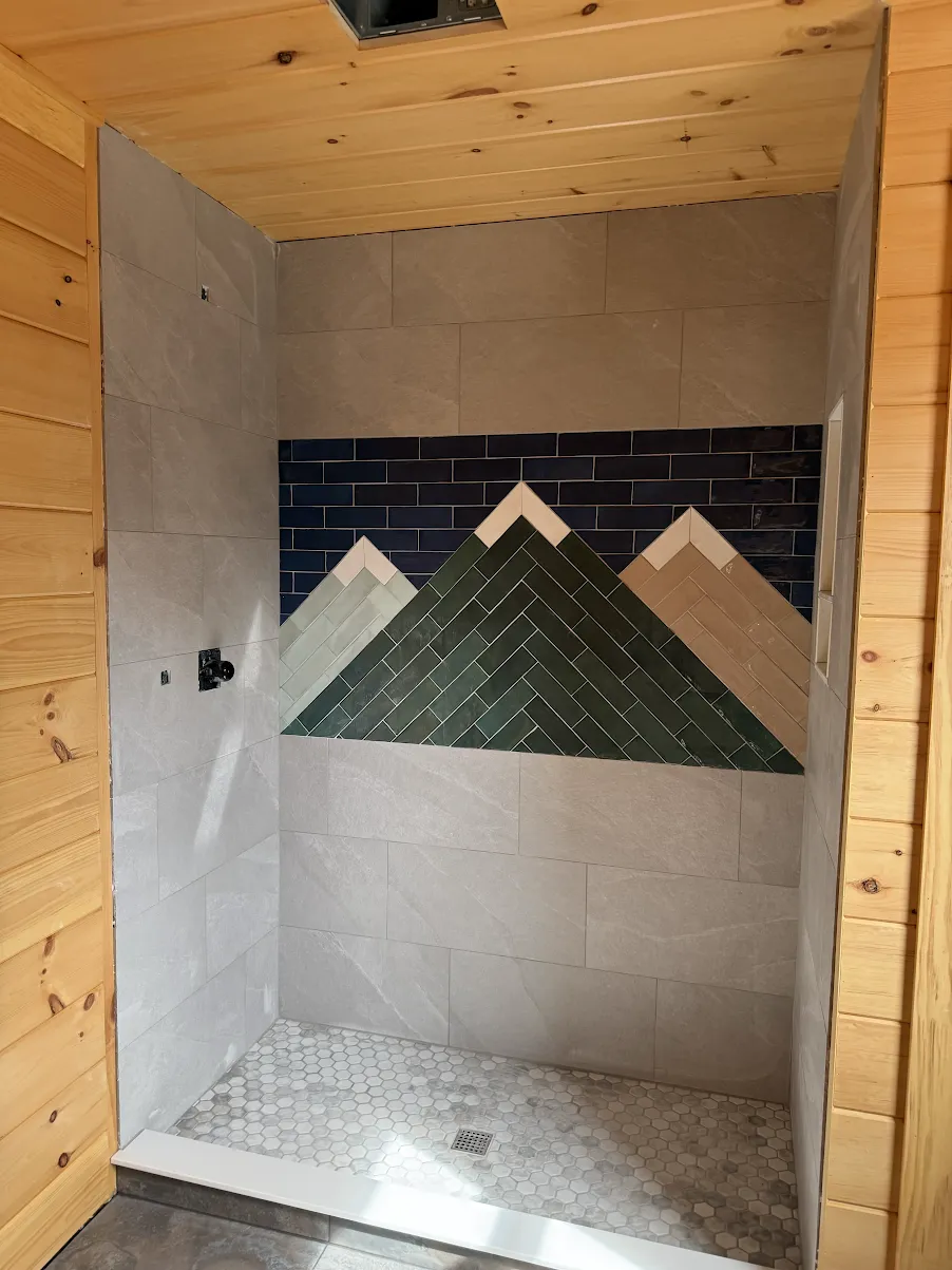 Custom mountain tile work in the White Mountains NH